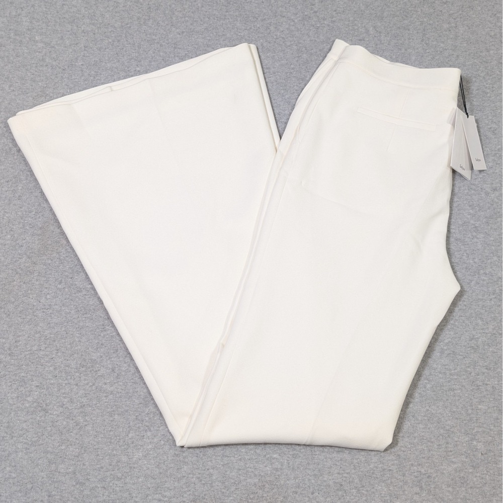 Safiyaa Halluana Heavy Crepe Trousers Womens Size 12 Flared Pants New